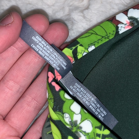 NWOT Aerie Green Floral Crossback Bikini Top - Picture 5 of 6